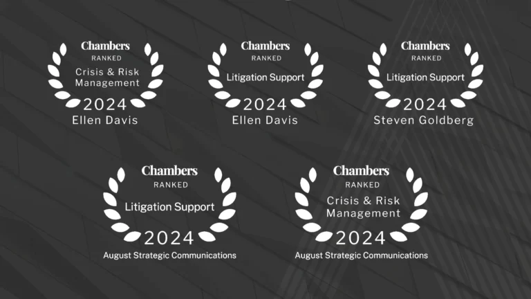 August Recognized in Chambers and Partners’ 2024 Guides for Excellence in Litigation and Crisis Communications