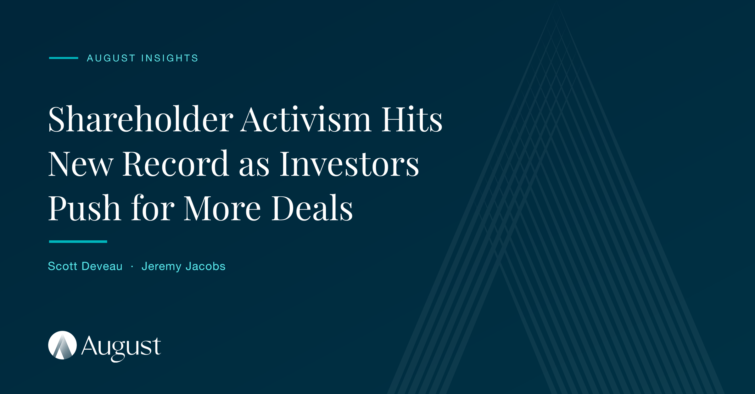 Shareholder Activism Hits New Record as Investors Push for More Deals