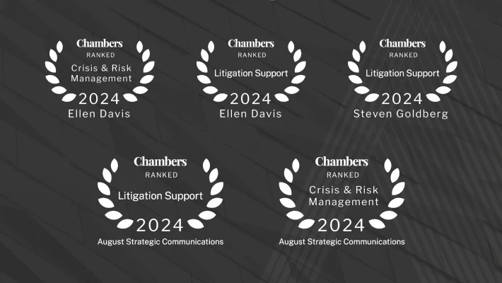 August Recognized in Chambers and Partners’ 2024 Guides for Excellence in Litigation and Crisis Communications