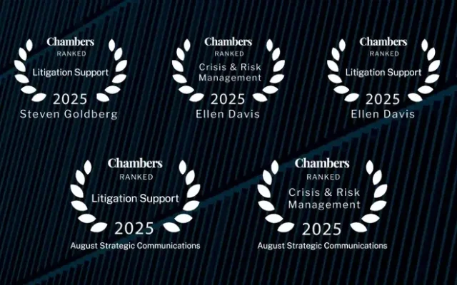 August Recognized in Chambers and Partners’ 2025 Guides for Excellence in Litigation and Crisis Communications