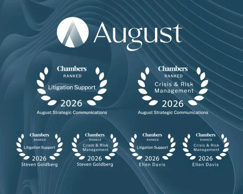 August Named in Chambers and Partners’ 2026 Guides for Excellence in Crisis and Litigation Communications Support