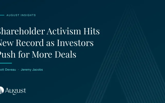 Shareholder Activism Hits New Record as Investors Push for More Deals